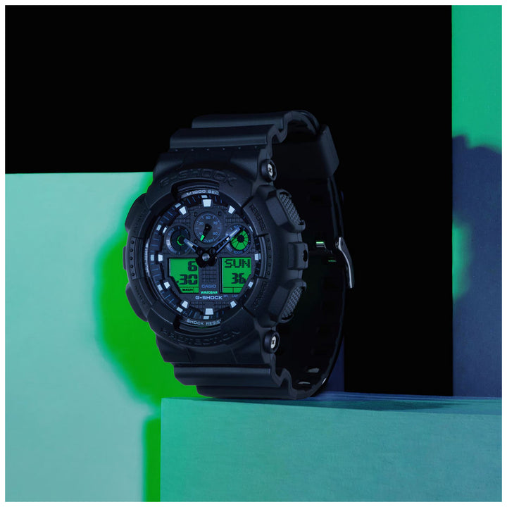 G-Shock GA-100BEG-1AER Black And Electro Green Series Watch