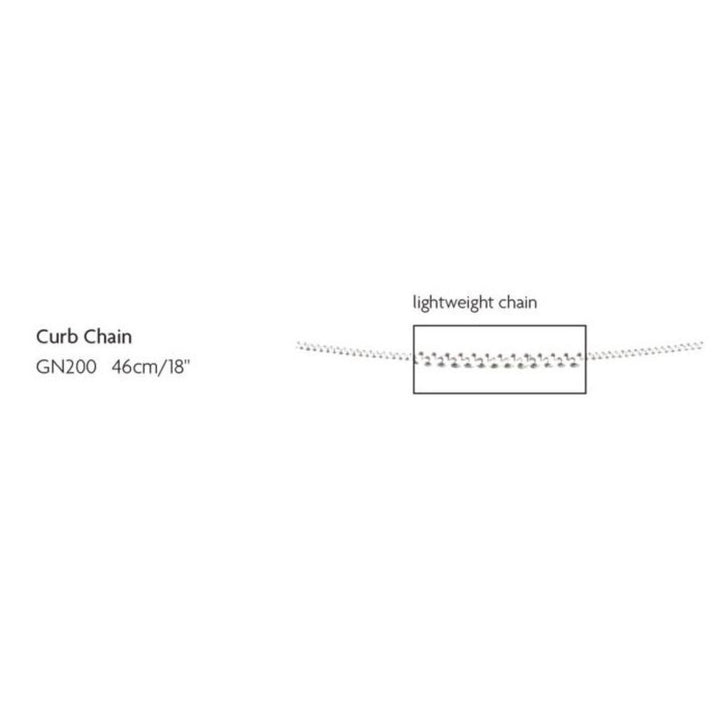 Elements Gold GN200 0.6mm Curb Chain 46cm in 9ct White Gold