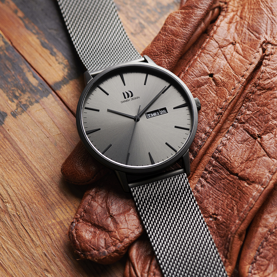 Danish Design IQ66Q1267 Akilia Day/Date All Grey Mesh Watch