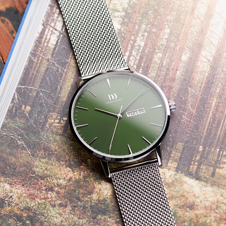 Danish Design IQ77Q1267 Akilia Day/Date Green Mesh Watch