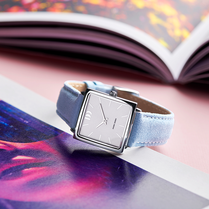 Danish Design IV24Q1248 Miami Silver Light Blue Suede Watch
