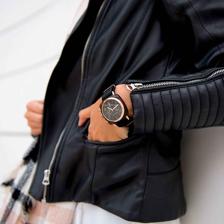 Briston Clubmaster Classic - Chrono - Rose Gold - Noir 14140.PRA.T.1.NB Watch
