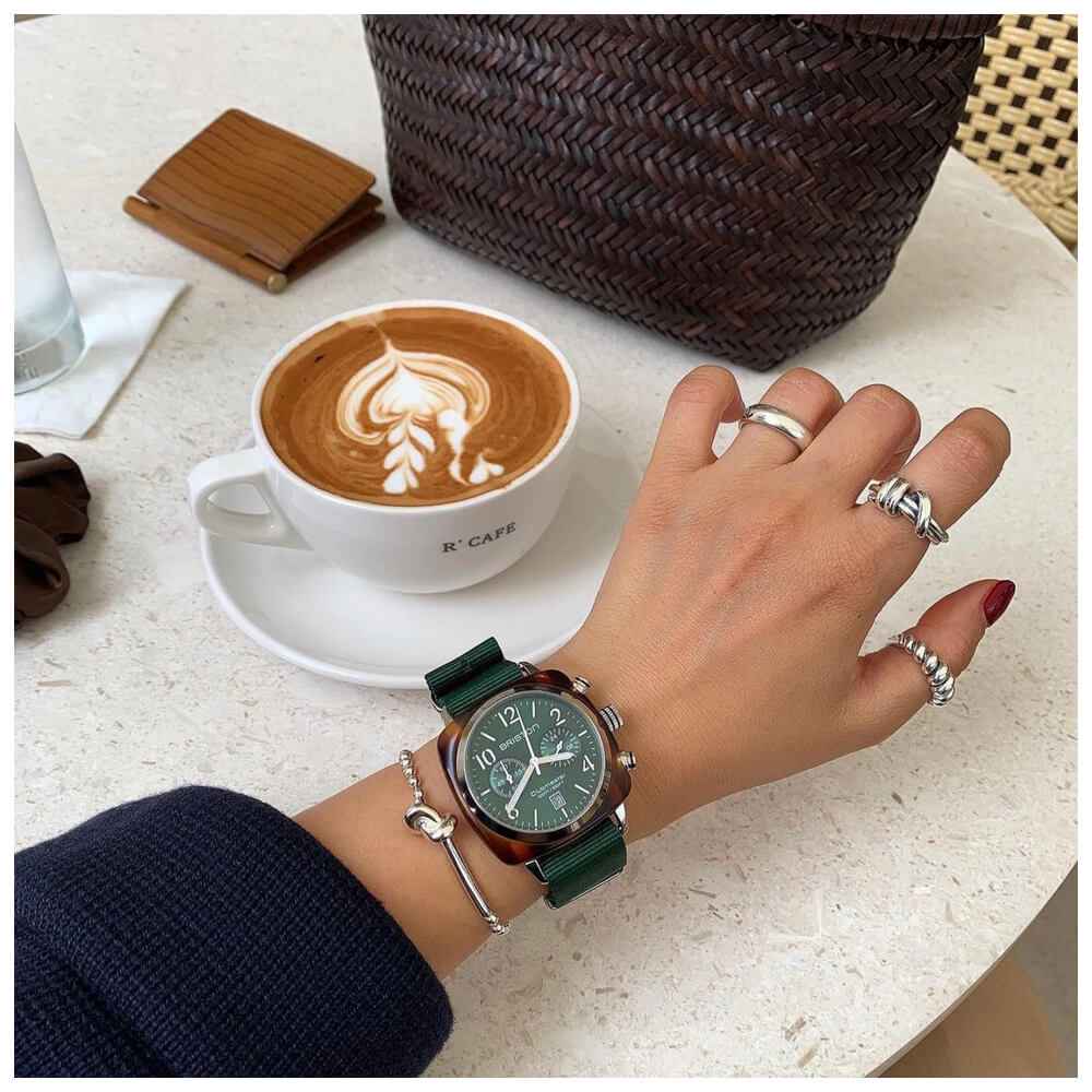 Briston Clubmaster Classic - Chrono - Vert anglais 15140.SA.T.10.NBG Watch