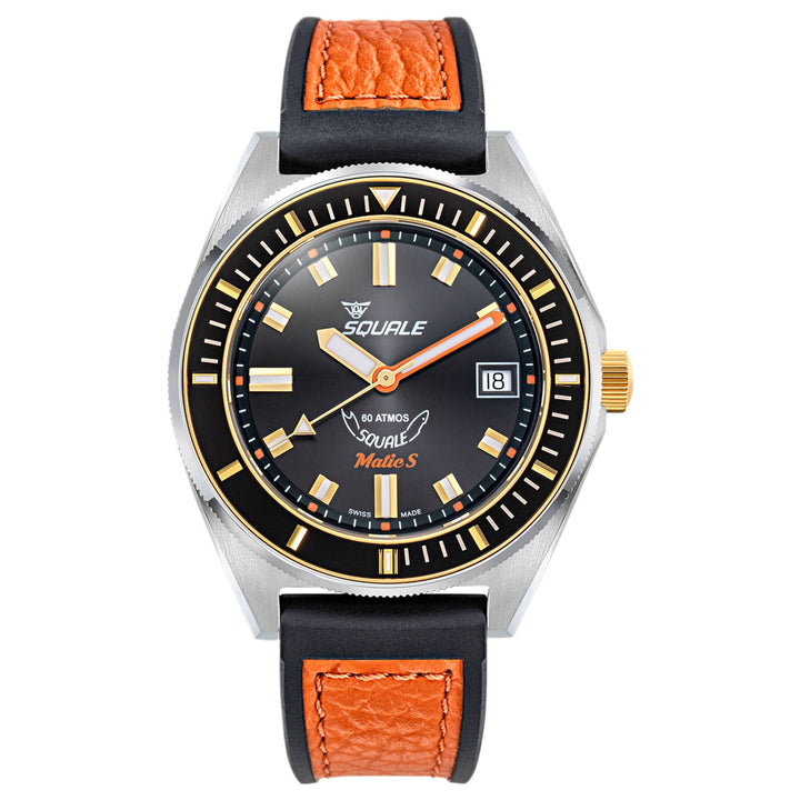 Squale MATICGBKBK.RLOR Matic S Two-Tone HydroLeather Watch