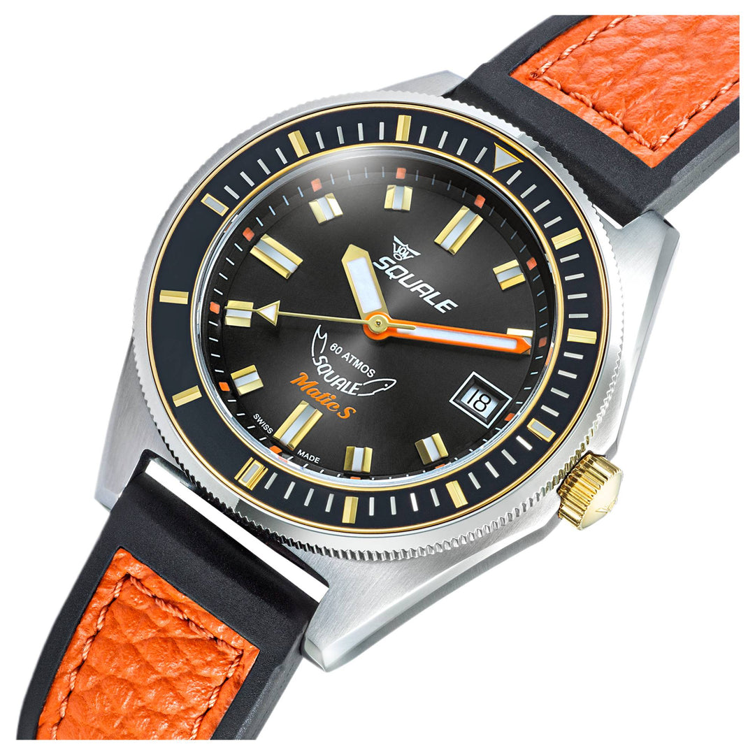Squale MATICGBKBK.RLOR Matic S Two-Tone HydroLeather Watch