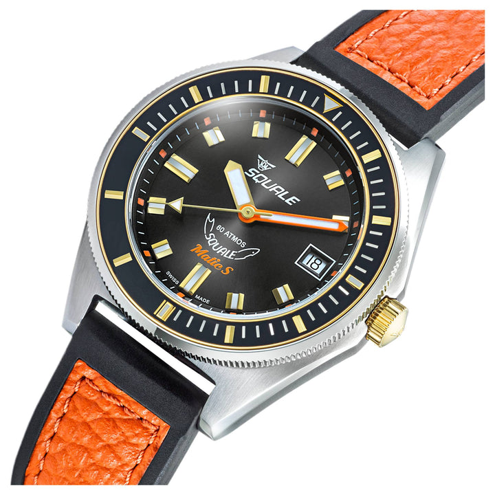 Squale MATICGBKBK.RLOR Matic S Two-Tone HydroLeather Watch