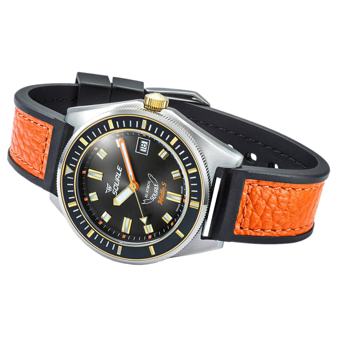 Squale MATICGBKBK.RLOR Matic S Two-Tone HydroLeather Watch