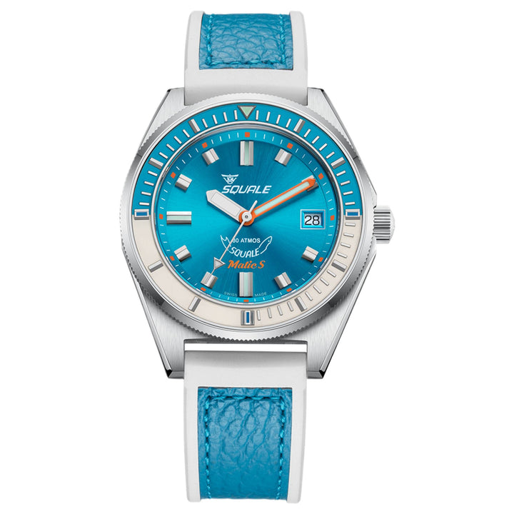 Squale MATICLBWLB.RLWLB Matic S Light Blue HydroLeather Watch