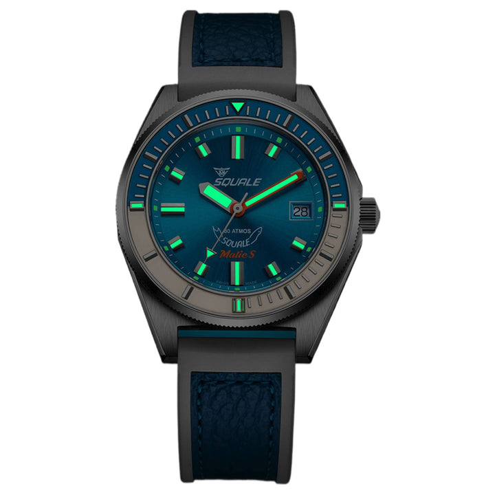 Squale MATICLBWLB.RLWLB Matic S Light Blue HydroLeather Watch