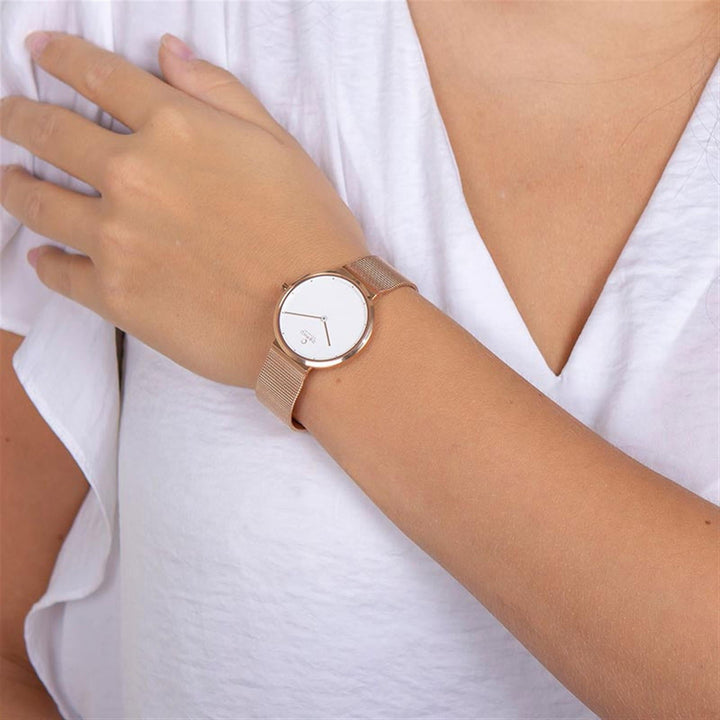 Obaku V230LXVWMV Papir Lille-Rose Women's Steel Mesh Wristwatch - H S Johnson