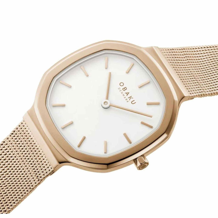 Obaku V253LXVWMV Women's Oktant Lille-Rose Wristwatch - H S Johnson