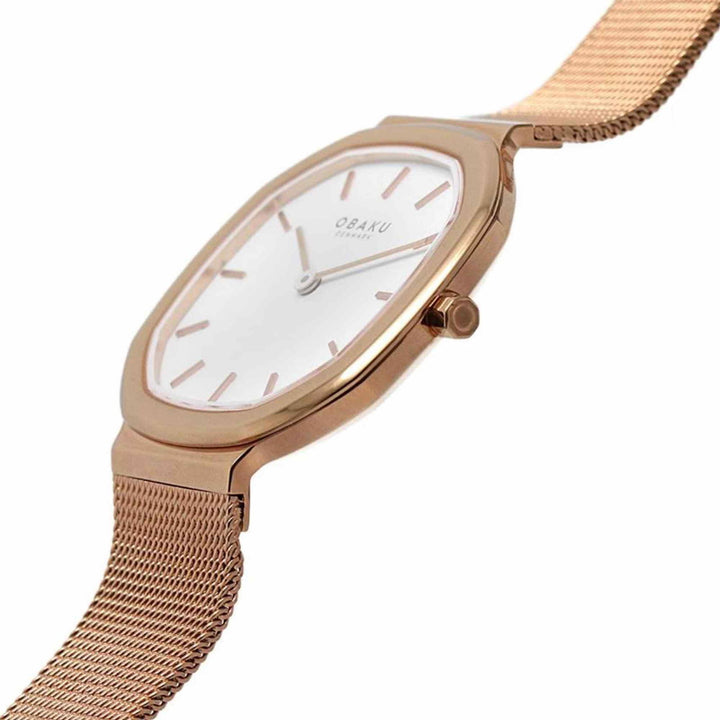 Obaku V253LXVWMV Women's Oktant Lille-Rose Wristwatch - H S Johnson