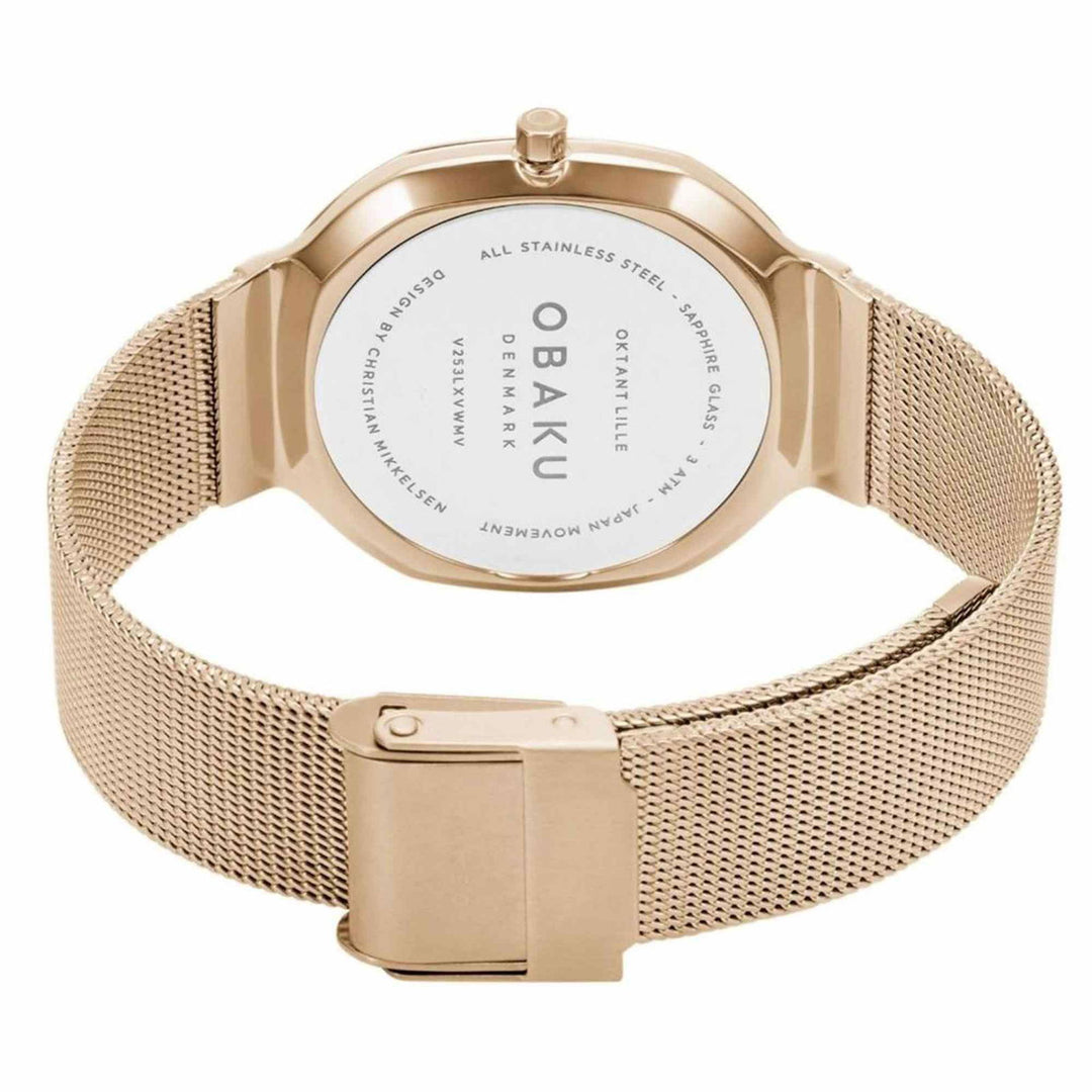 Obaku V253LXVWMV Women's Oktant Lille-Rose Wristwatch - H S Johnson