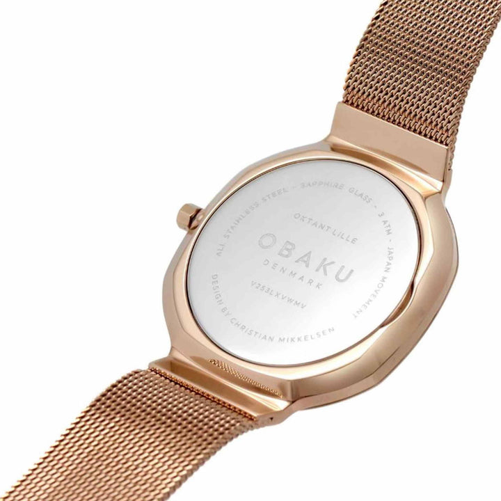 Obaku V253LXVWMV Women's Oktant Lille-Rose Wristwatch - H S Johnson