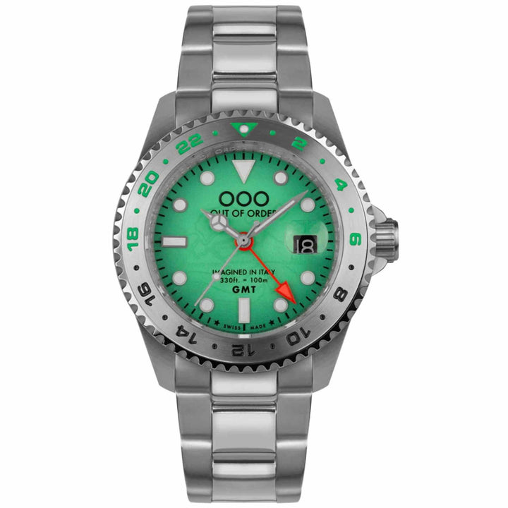 Out Of Order 001-19.VE.SS Men's Venezia Ultra Brushed GMT Wristwatch - H S Johnson