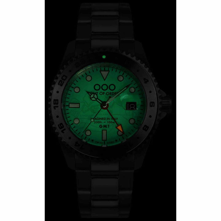 Out Of Order 001-19.VE.SS Men's Venezia Ultra Brushed GMT Wristwatch - H S Johnson