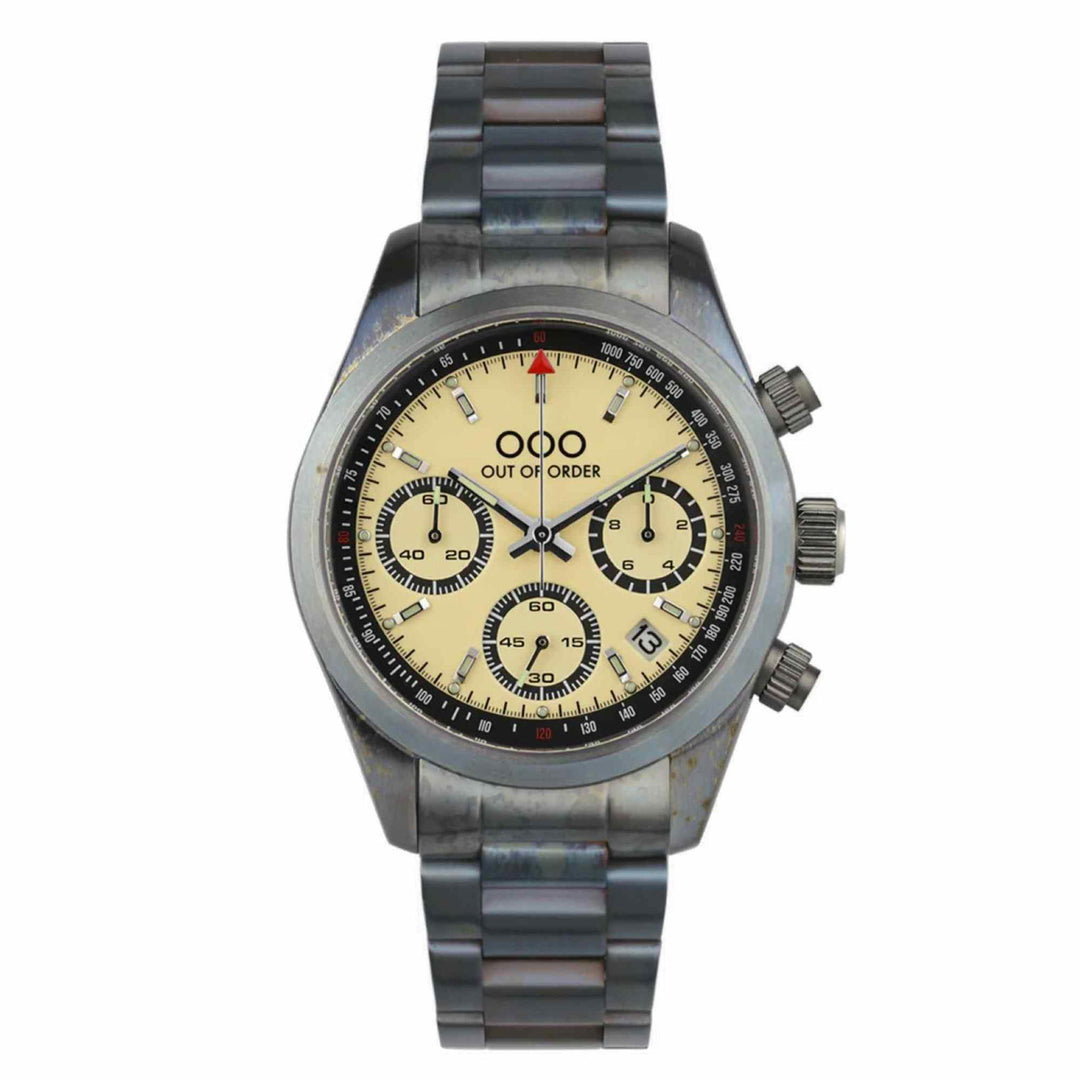 Out Of Order 001-23.CR.AC Men's Sporty Cronografo Cream Wristwatch - H S Johnson