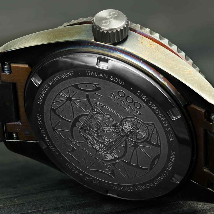 Out Of Order 001-25.NE.BAND Men's Negroni Auto GMT Ultra Distressed Wristwatch - H S Johnson