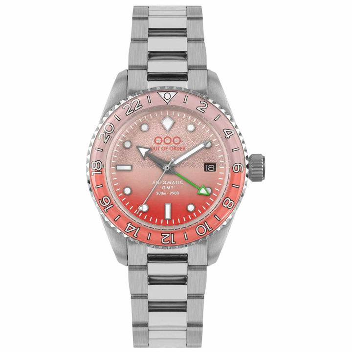 Out Of Order 001-25.PA.BAND.SS Men's Paloma Auto GMT Ultra Brushed Wristwatch - H S Johnson