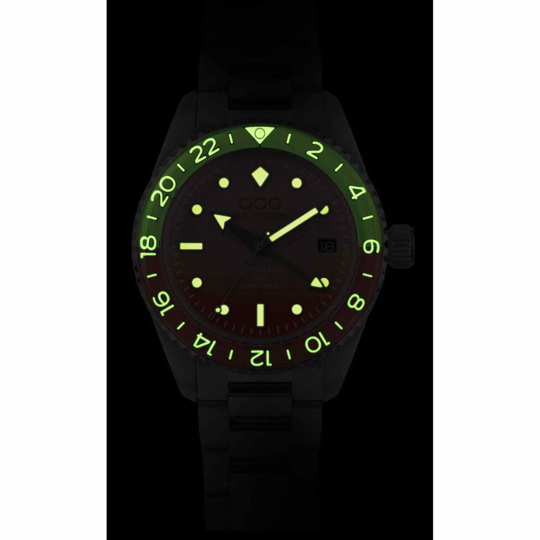 Out Of Order 001-25.PA.BAND.SS Men's Paloma Auto GMT Ultra Brushed Wristwatch - H S Johnson
