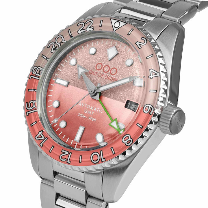 Out Of Order 001-25.PA.BAND.SS Men's Paloma Auto GMT Ultra Brushed Wristwatch - H S Johnson