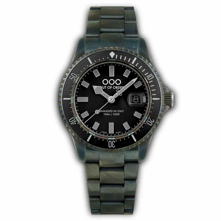 Out Of Order 001-27.NE.GR Black Casanova Ultra Distressed Wristwatch - H S Johnson