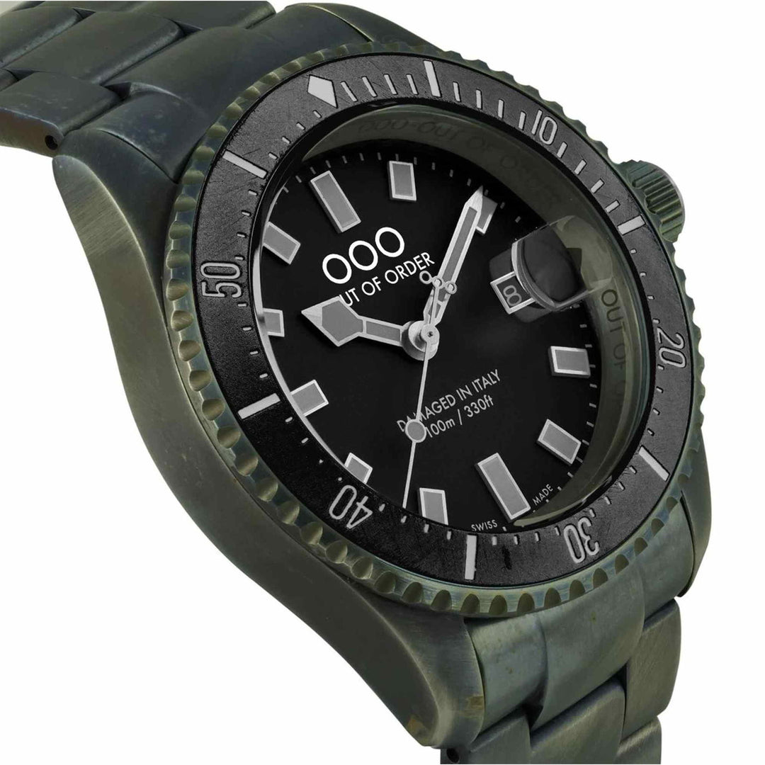 Out Of Order 001-27.NE.GR Black Casanova Ultra Distressed Wristwatch - H S Johnson