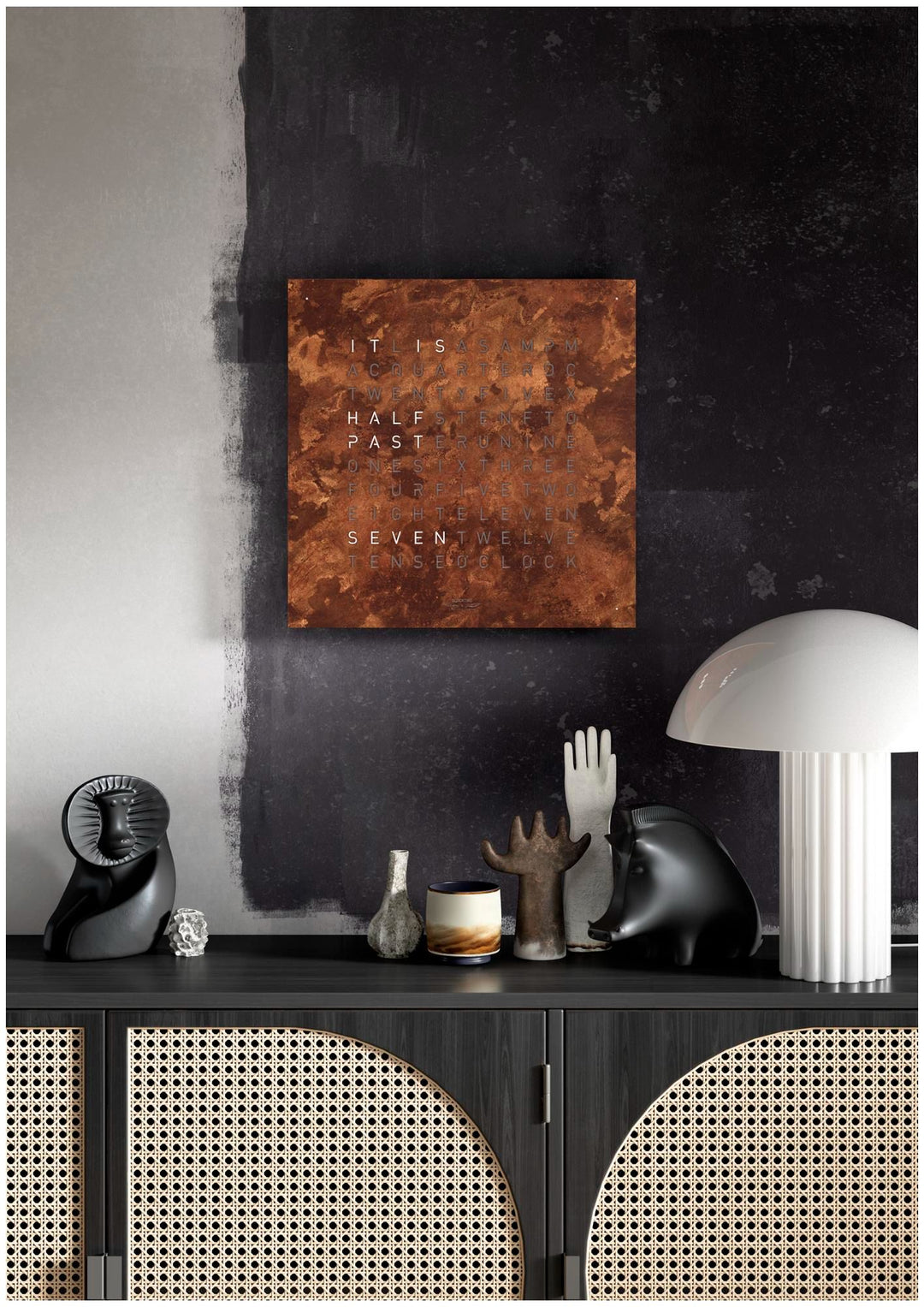 Qlocktwo QT5ENRT-UK 45 Creator's Edition Rust Clock