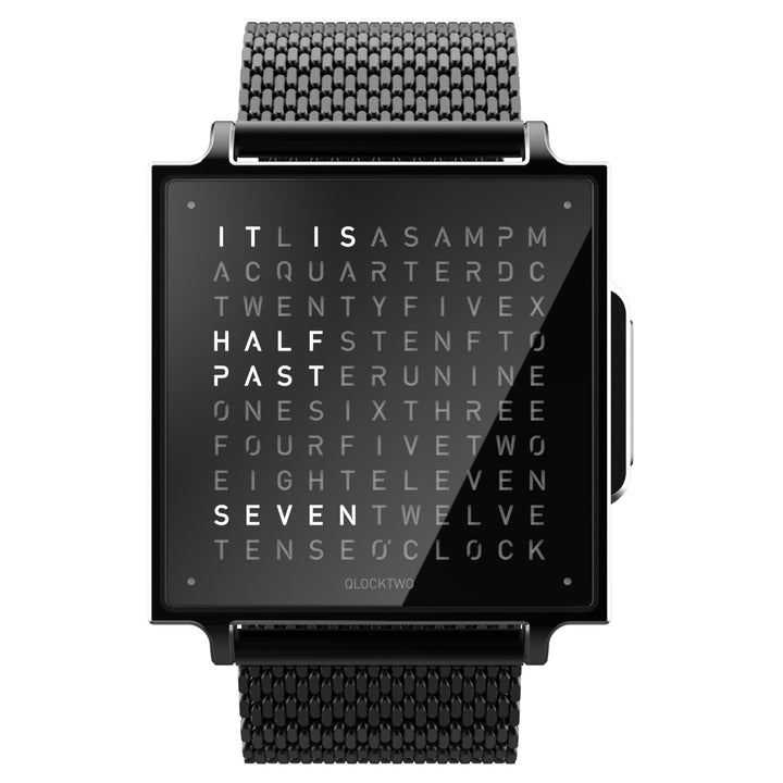 Qlocktwo QW38EN6BLBMBLN  W Black Steel Quartz Watch
