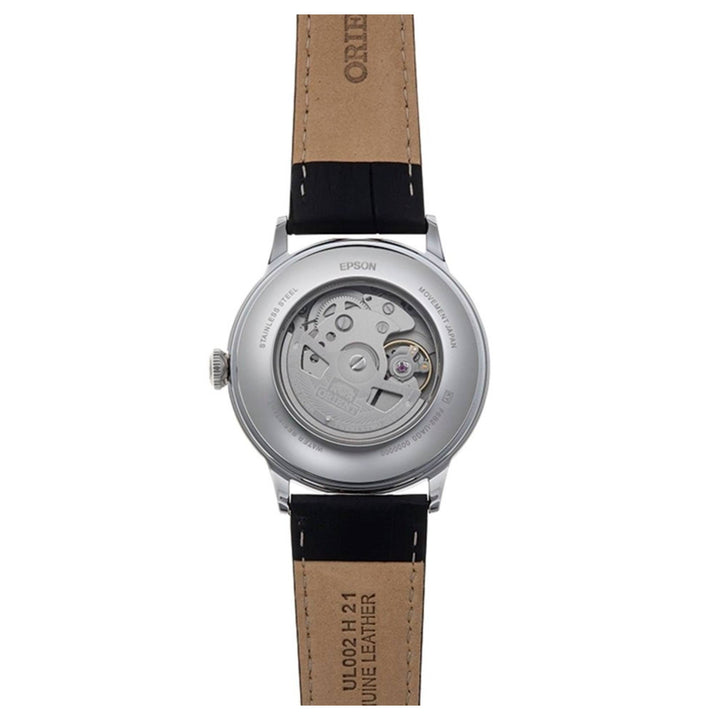 Orient RA-AK0701S30B Bambino Multi Function White Dial Leather Strap Wristwatch