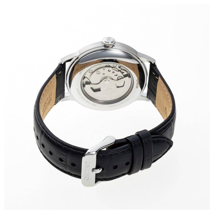 Orient RA-AK0701S30B Bambino Multi Function White Dial Leather Strap Wristwatch