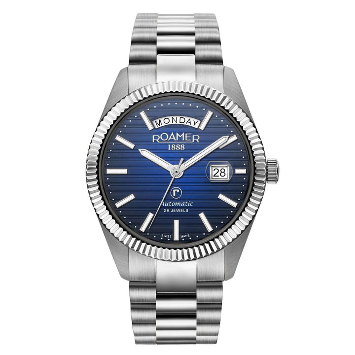Roamer 981666 41 45 50 Daydate II Automatic Steel Bracelet Wristwatch - H S Johnson