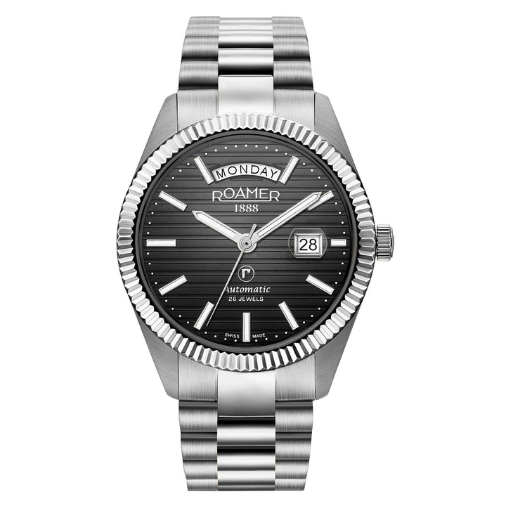 Roamer 981666 41 85 50 Daydate II Automatic Steel Bracelet Wristwatch - H S Johnson
