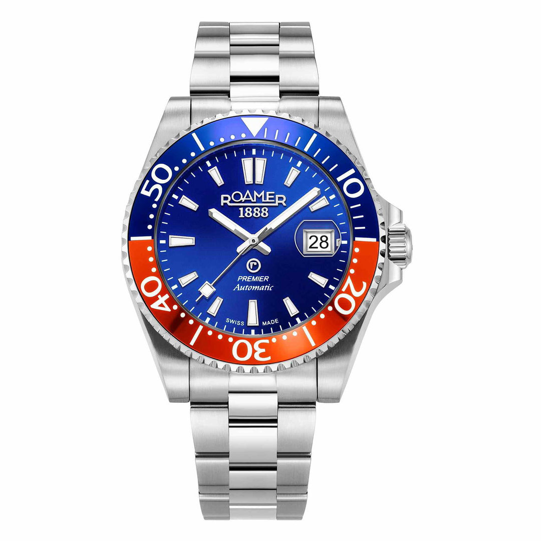 Roamer 986983 41 45 20 Men's Premier Blue Dial Automatic Wristwatch - H S Johnson
