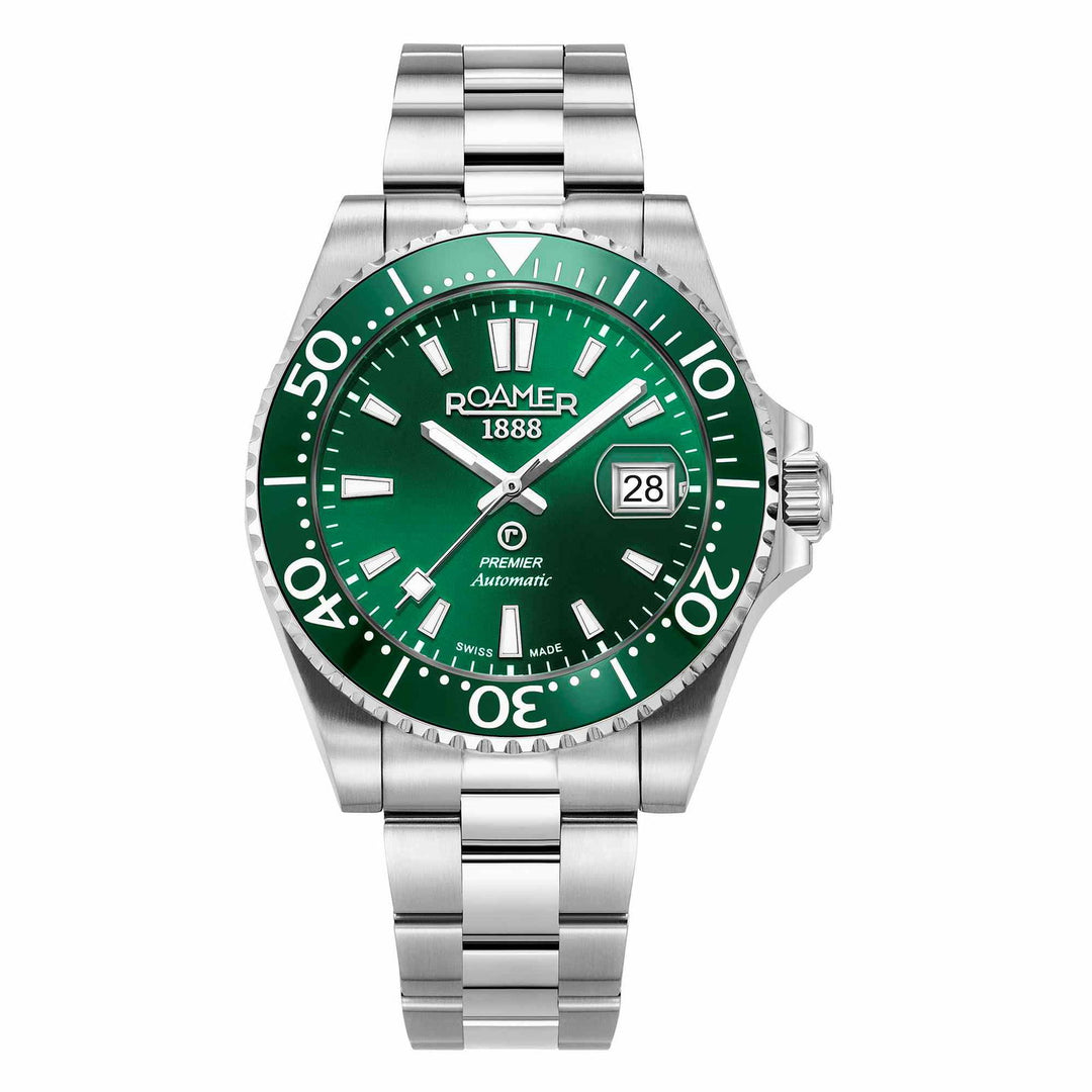 Roamer 986983 41 75 20 Men's Premier Green Dial Automatic Wristwatch - H S Johnson