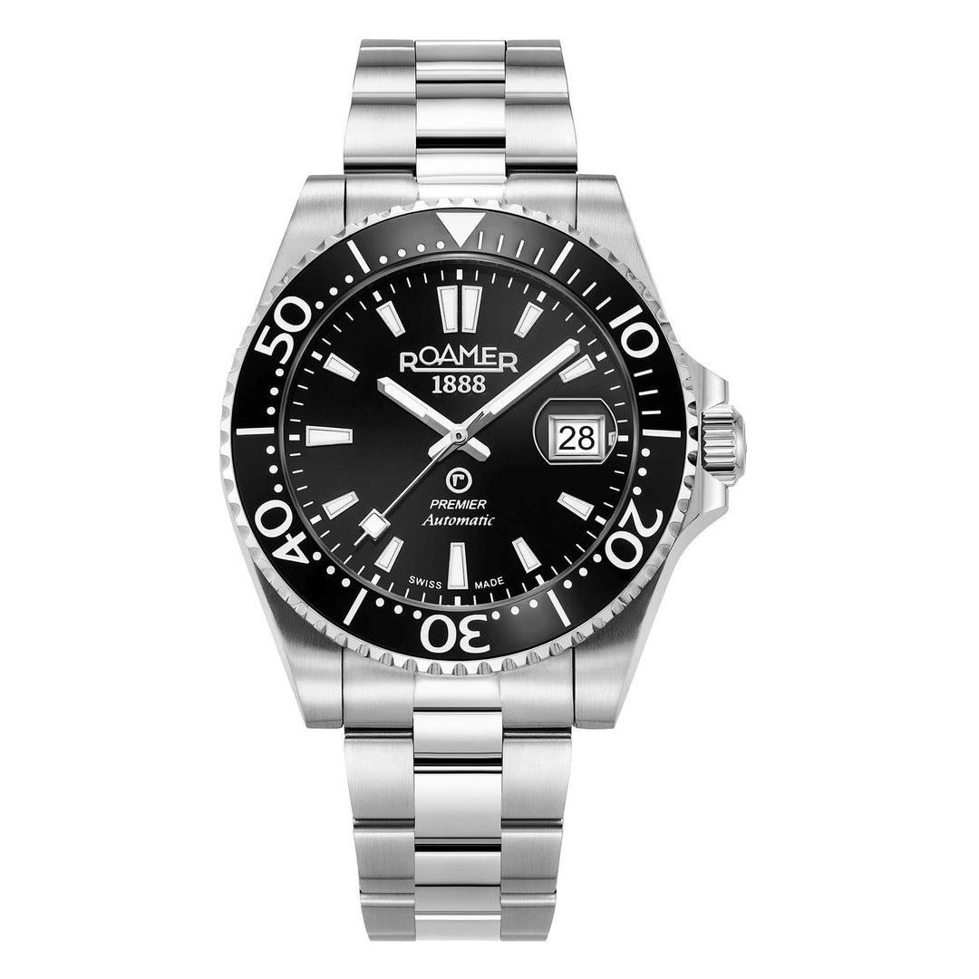 Roamer 986983 41 85 20 Men's Premier Black Dial Automatic Wristwatch - H S Johnson
