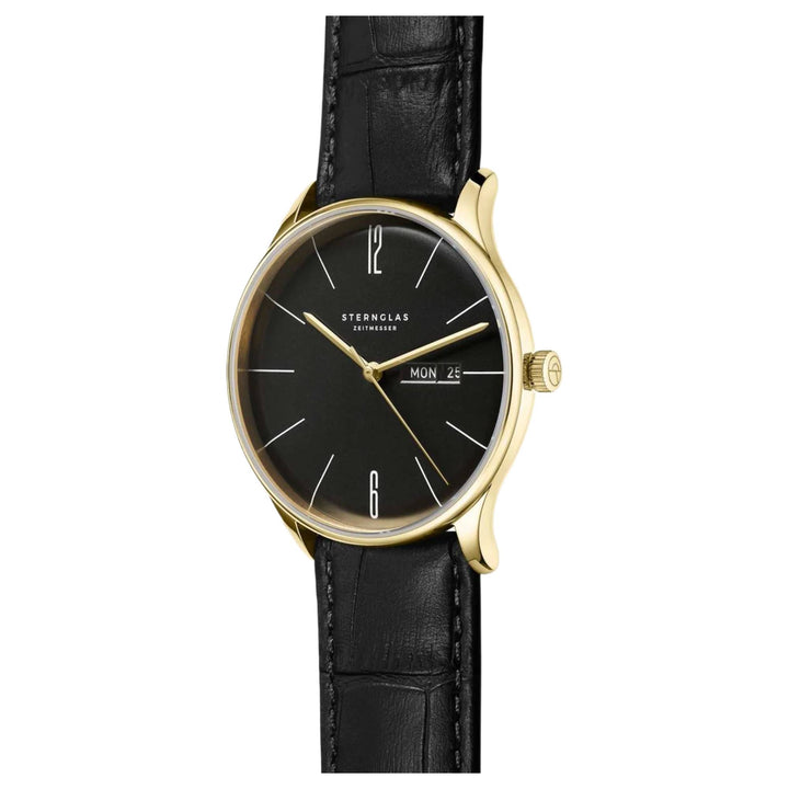 Sternglas S01-BE04-HE03 Men's Berlin Black Leather Watch