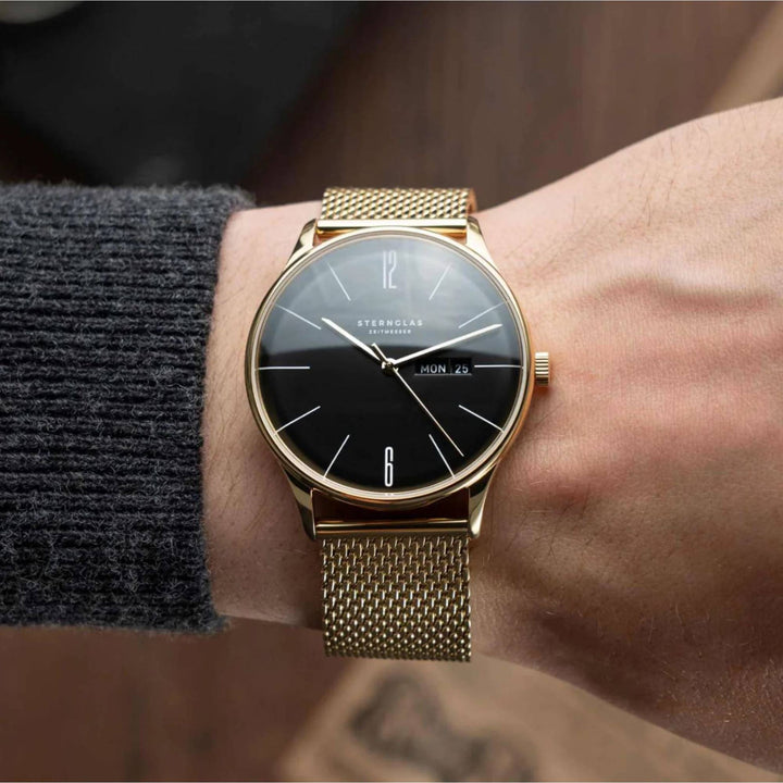 Sternglas S01-BE04-MI05 Men's Berlin Gold Mesh Watch