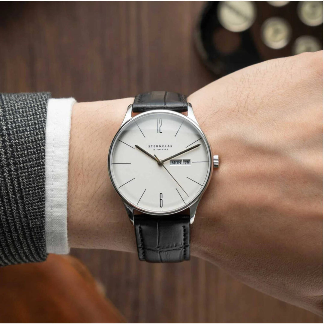 Sternglas S01-BE10-HE04 Men's Berlin Black Leather Watch