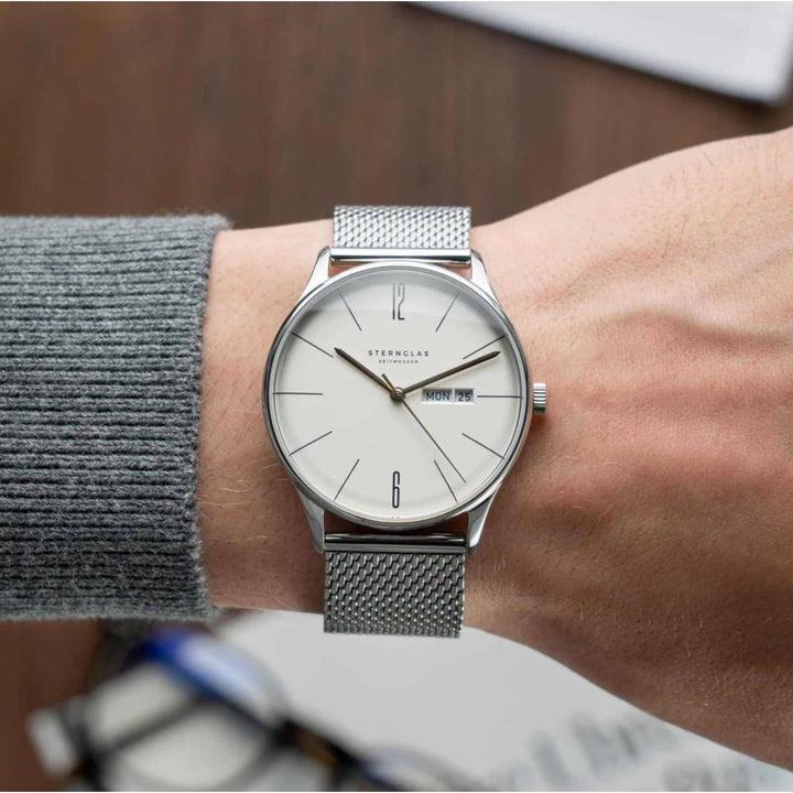 Sternglas S01-BE10-MI04 Men's Berlin Silver Mesh Watch