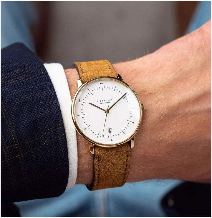 Sternglas S01-NAE02-WL02 Men's Naos Leather Strap Watch