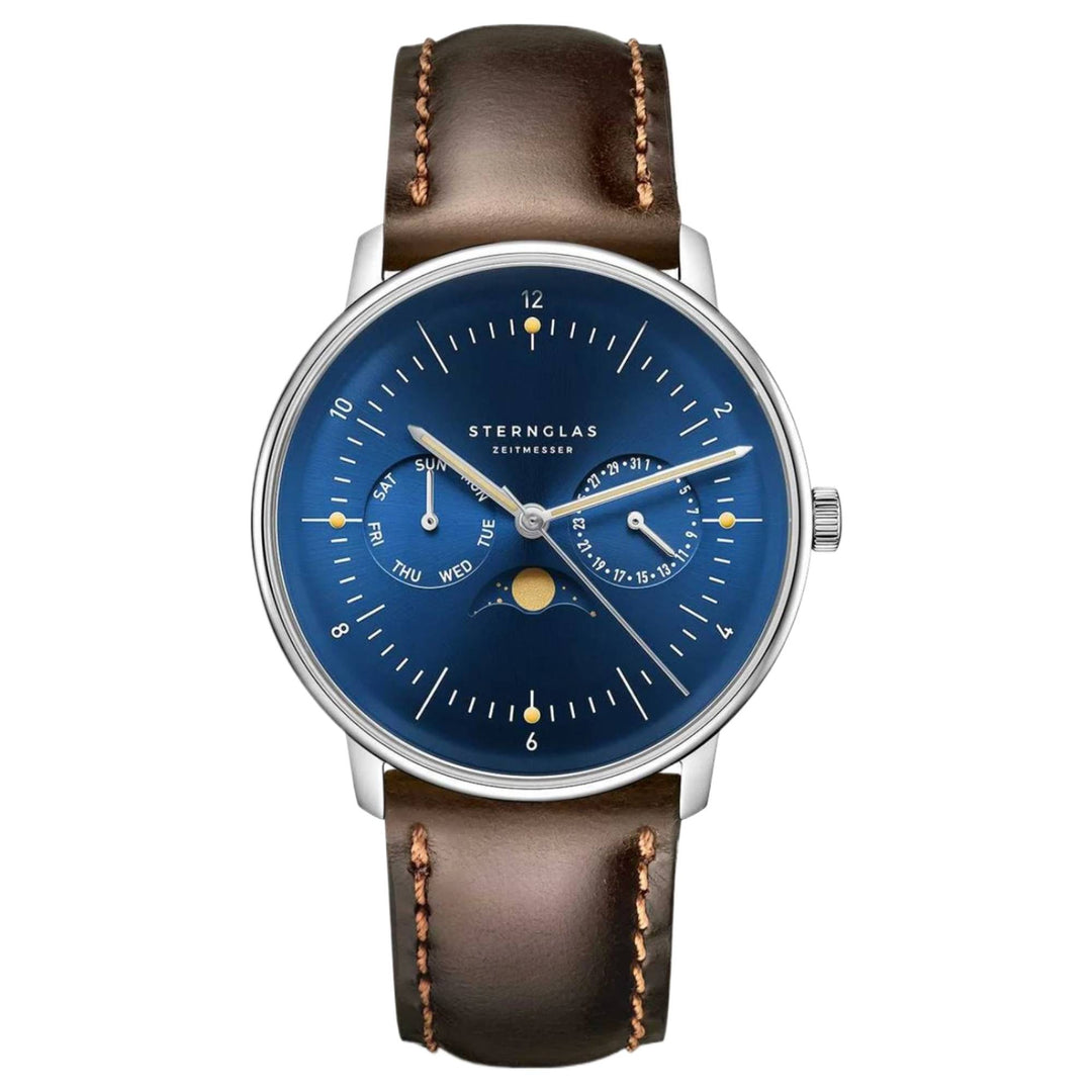 Sternglas S01-NM06-BR03  Men's Naos Moonphase Watch