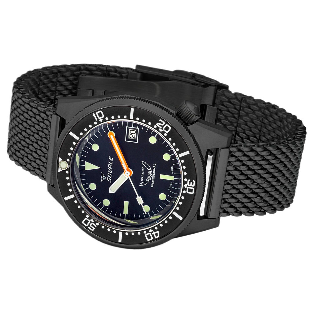 Squale 1521DLCBK.MEPVD20 500 Meter Swiss Automatic Dive Watch