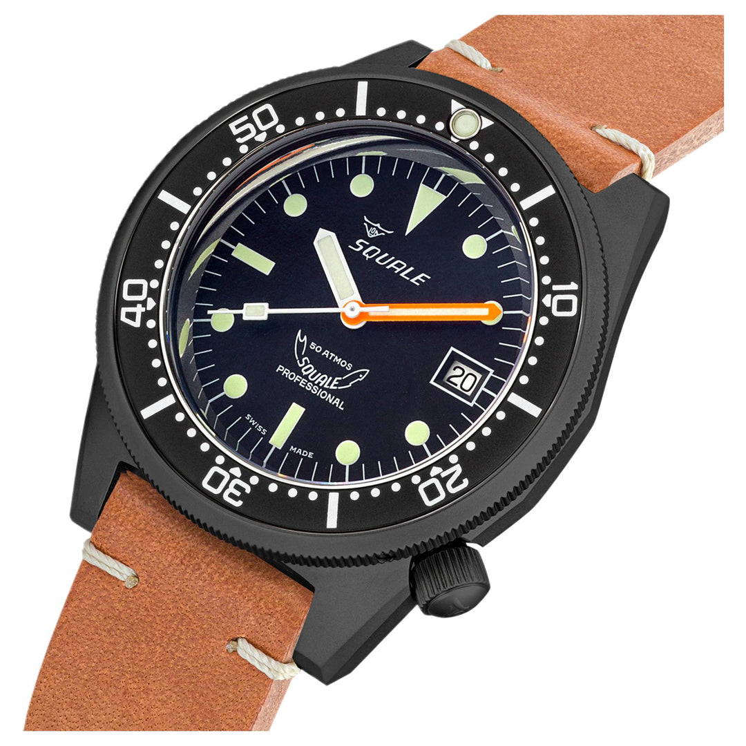 Squale 1521DLCBK.PC 500 Meter Swiss Automatic Dive Watch