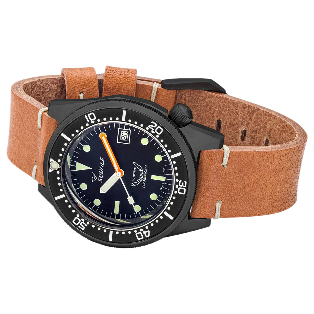 Squale 1521DLCBK.PC 500 Meter Swiss Automatic Dive Watch