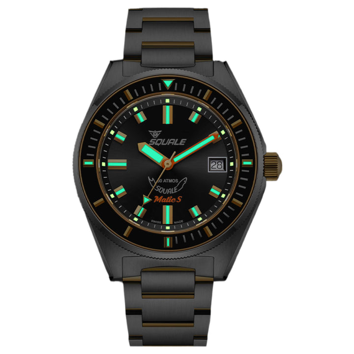 Squale MATICGBKBK.SSBI 600M Black Dial Watch