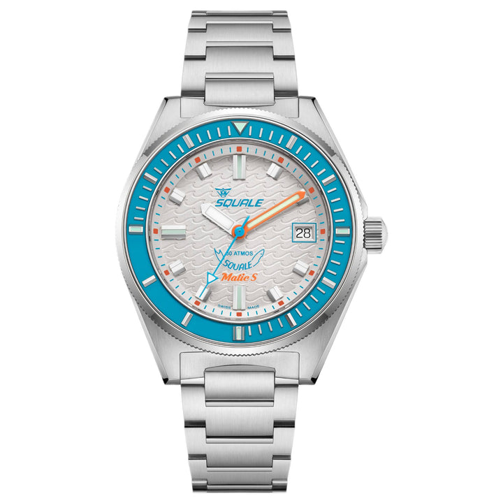 Squale MATICLBWT.SSBX 600M White Dial Watch