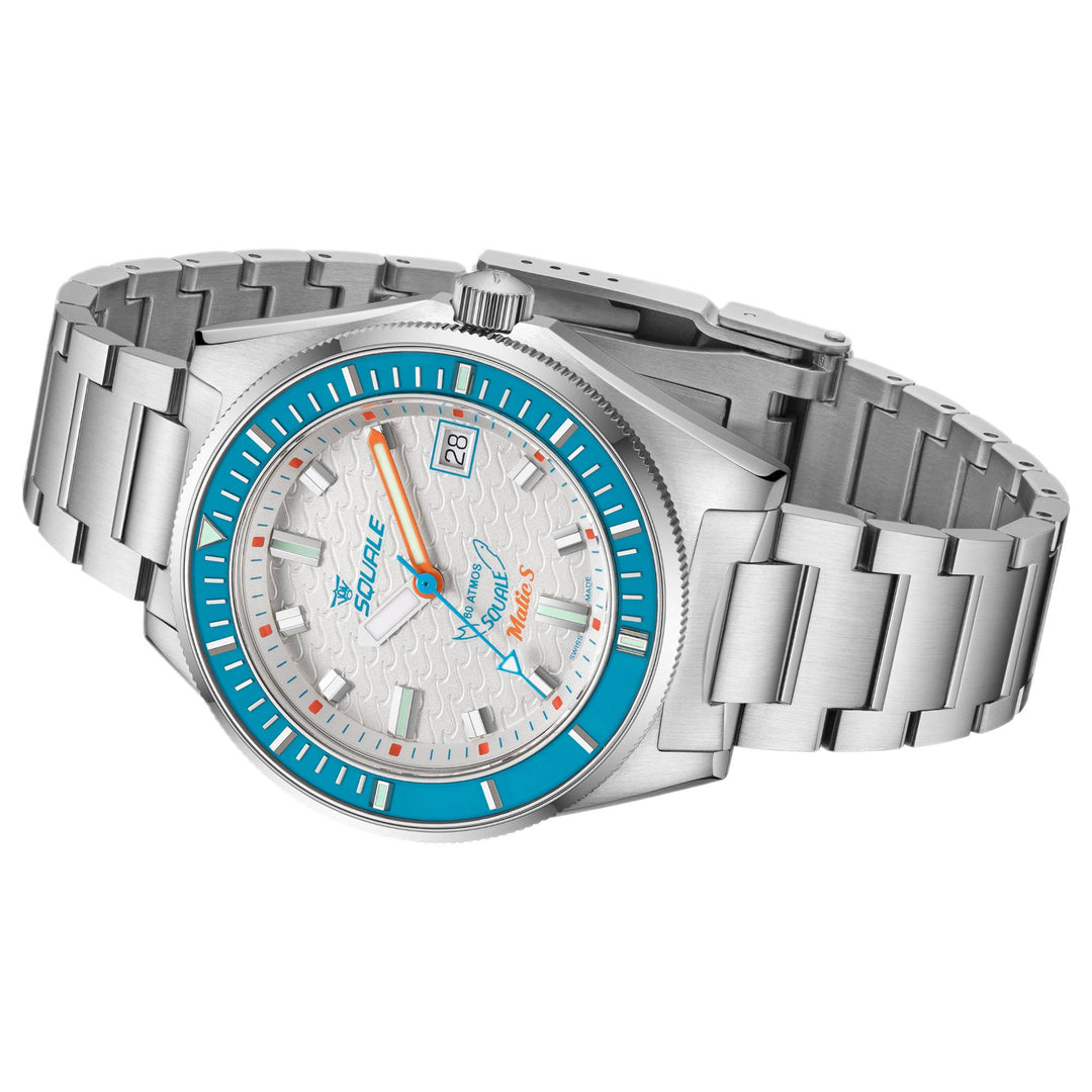 Squale MATICLBWT.SSBX 600M White Dial Watch