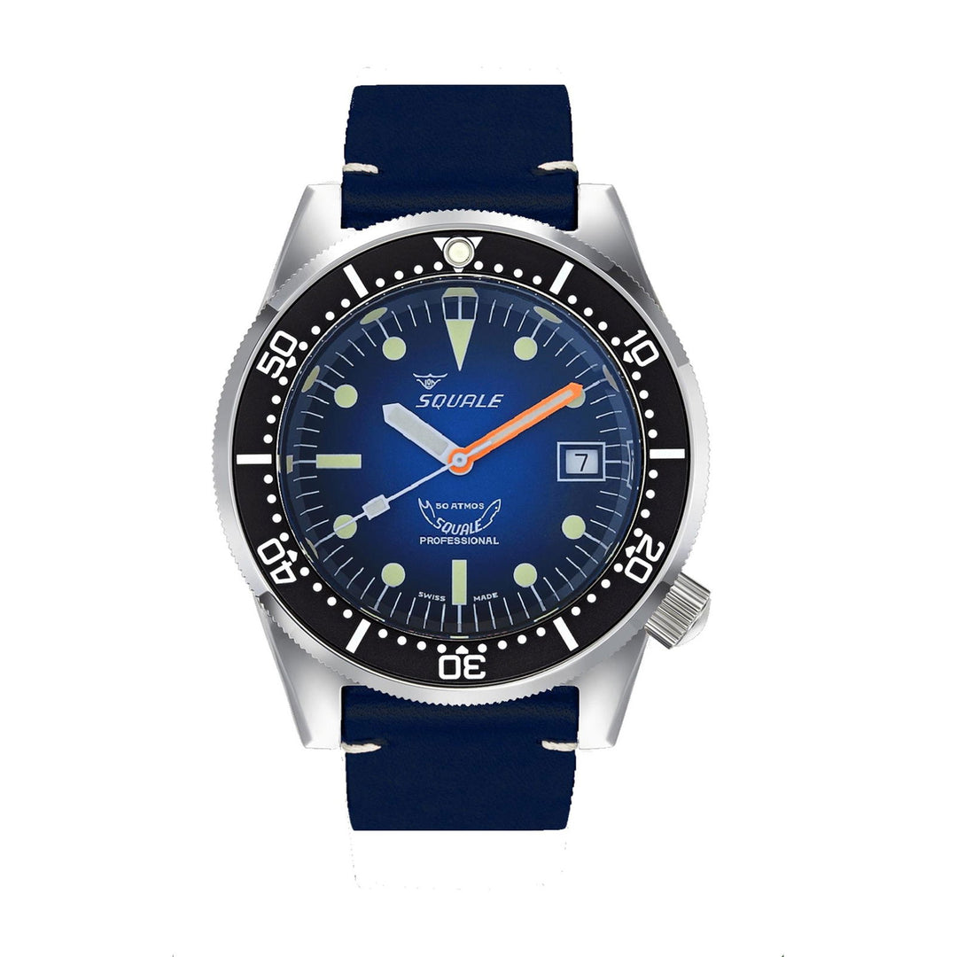Squale 1521PROFD.PB Polished Swiss Automatic Dive Wristwatch Leather - H S Johnson