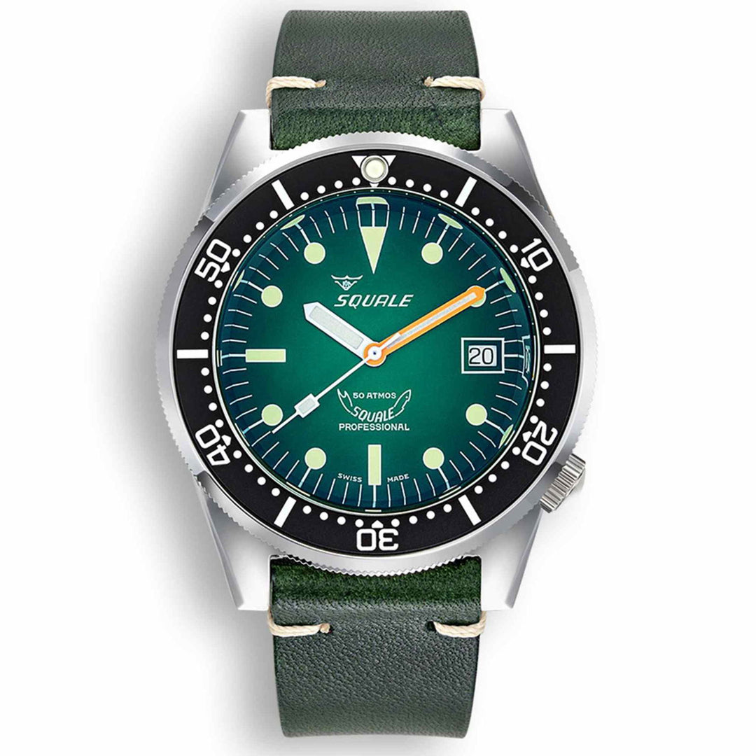 Squale 1521PROFGR.PVE Green Ray Diver Wristwatch - H S Johnson